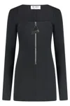Attico Crepe Mini Dress In Black