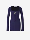 Attico The  Crepe Mini Dress In Blue