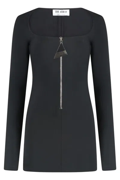 Attico The  Crepe Mini Dress In Black