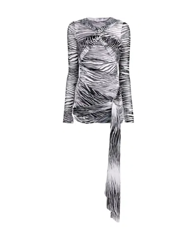 ATTICO THE ATTICO CREWNECK LONG-SLEEVED MINI DRESS