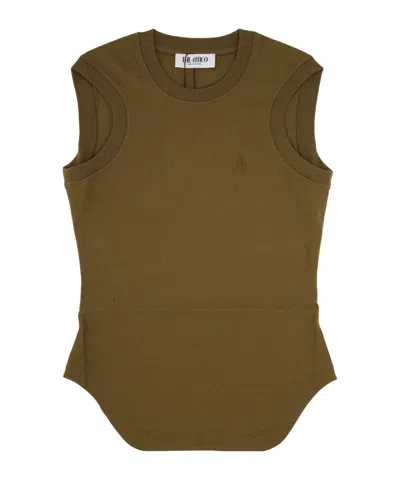 Attico The  Crewneck Tank Top In Brown
