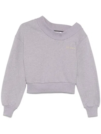 ATTICO THE ATTICO CROPPED ASYMMETRICAL GRAY