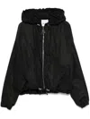 Attico Hooded Bomber Jacket In Black