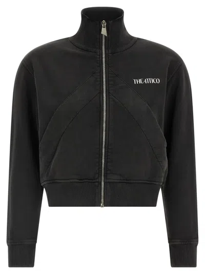 ATTICO THE ATTICO CROPPED MÉLANGE SWEATSHIRT WITH 3D LOGO