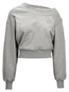 Attico The  Crossed Back Logo Sweatshirt In Melange Grey