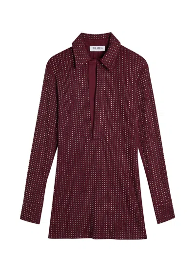 ATTICO THE ATTICO CRYSTAL-EMBELLISHED COTTON MINI DRESS