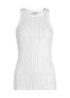 Attico Embellished Cotton Jersey Tank Top In White