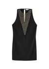 Attico Bead Embellished Mini Dress In Black