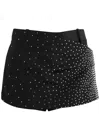 Attico The  Crystal-embellished Wool Skort In Black