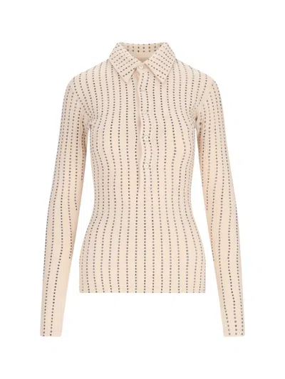 ATTICO THE ATTICO CRYSTAL POLO – CREAM