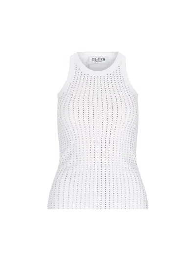 ATTICO THE ATTICO CRYSTAL TANK TOP – WHITE