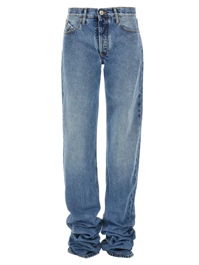 ATTICO THE ATTICO CURLED BOTTOM STRAIGHT-LEG DENIM JEANS