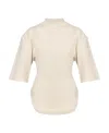 Attico The  Curved Hem Open Back T-shirt In White