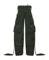 Attico Fern Low-rise Cargo Pants In Green