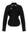 Attico The  Cut-out Corset-style Long Sleeved Shirt In Black