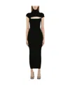 Attico Black Midi Dress In Black