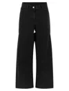 Attico Garment-dyed Cotton Denim Jeans In Black