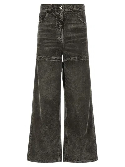 Attico Cut-out Jeans Black In Gray