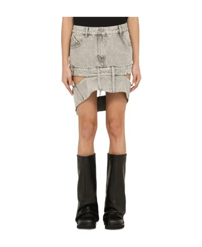 ATTICO THE ATTICO CUT-OUT MINI DENIM SKIRT