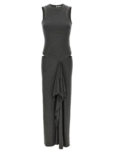 Attico The  Cut-out Rhinestone-embellished Midi Dress