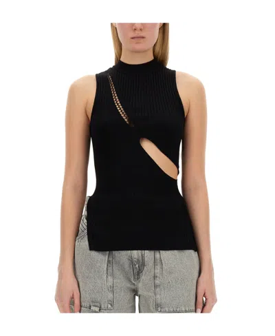 ATTICO THE ATTICO CUT-OUT RIBBED SLEEVELESS TOP