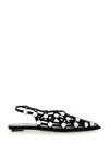Attico Grid Embellished Suede Ballet Flats In Black