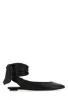 Attico Black Leather Ballet Flats In Multi