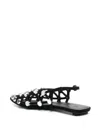Attico Grid Ballerina In Black