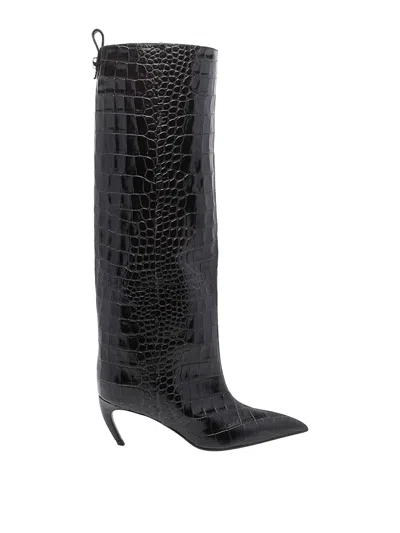 Attico The  Dark Brown Lea Boots