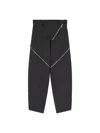 Attico Womens Dark Grey Zip-fastening Balloon-leg Cotton-blend Trousers In Blue