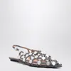 Attico Dark Grey Grid Ballerina In Gray