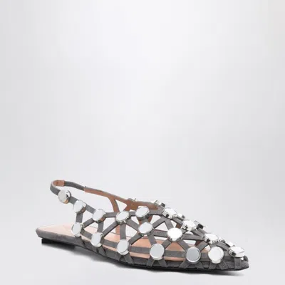 Attico The   Dark Grey Grid Ballerina