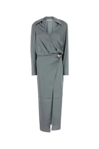 ATTICO ABITO IN RASO GRIGIO SCURO  DONNA