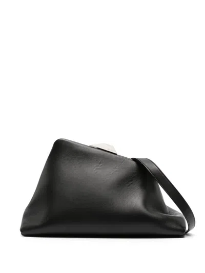 Attico The  Day Off Leather Shoulder Bag In Black