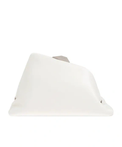 Attico Day Off Leather Shoulder Bag In White