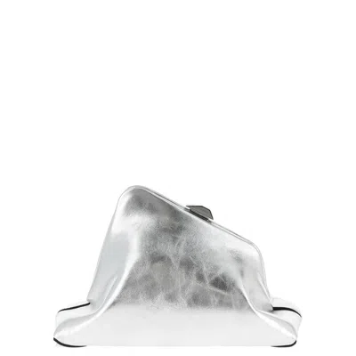 Attico The  Day Off Small Clutch In Silver