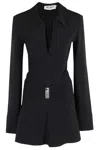 Attico Mini Dress With Deep V-neck In Black