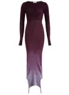 Attico Garter-detailed Ombré-knit Midi Dress In Multicoloured