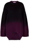 Attico Oversized Ombre Sweater Dress In Purple