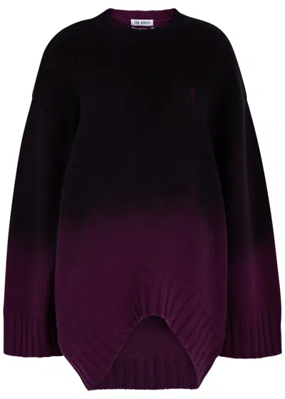 ATTICO THE ATTICO DÉGRADÉ WOOL-BLEND JUMPER DRESS