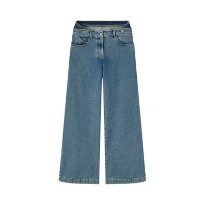 Pre-owned Attico The  Denim Pants 'light Blue' | Women's Size 30