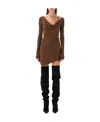 Attico The  Desai Mini Dress In Brown