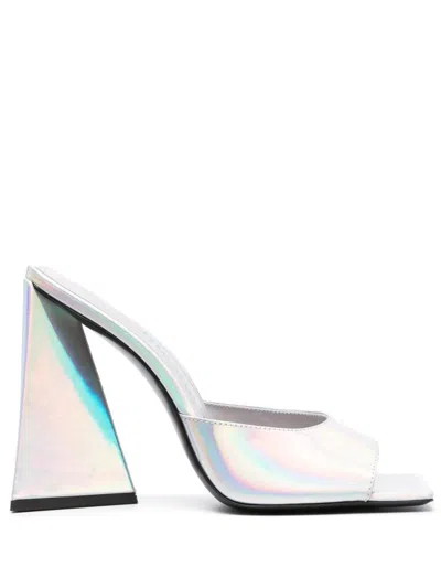 Attico The  Devon 115mm Mule In Silver