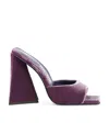Attico Turquoise Velvet High Flat With Pyramid Heel For Women In Multicolor