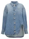 Attico Sky Blue Denim Shirt Jacket In Multi