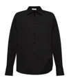 Attico Poplin Shirt Asymmetrical Hem In Black