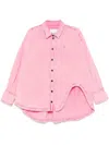 Attico Diana Asymmetric Oversized Shirt In Pink