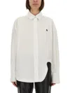 Attico White Logo Cotton Shirt In White
