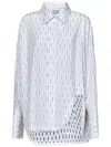 Attico Diana Shirt With Pinstriped Logo Pattern In White