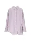 Attico Asymmetrical Strip Shirt In Pink